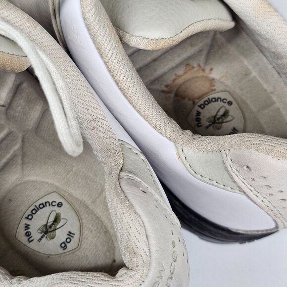 New Balance Golf Cleats Soft Spiked Soles Shoes WG1275B  White Beige Womens‎ 10 - Picture 11 of 12